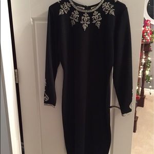 Sparkle in Liz Claiborne sheath acrylic wool dress